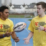 Glasgow's David Lemi and CF sufferer Iain McComish