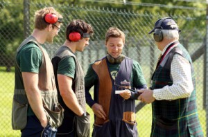 John Barclay, Nick DeLuca and Chris Cusiter getting some fieldcraft tips - picture courtesy Scottish Rugby / PA Images